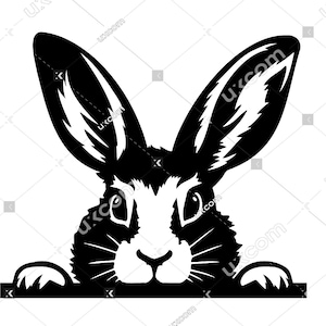 Bunny svg furtivement lapin cricut Pâques coupé fichier lièvre commercial CNC Svg Dxf vinyle décalcomanies lapin clipart tshirt coupé fichier laser sublimation