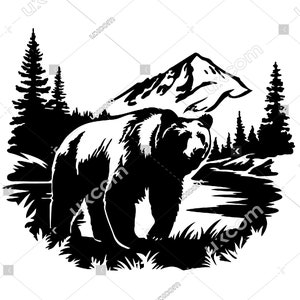 Orso in formato SVG Orso cricut tagliare file commerciale orso animale foresta SVG DXF Eps Ai vinile decalcomanie fauna selvatica clipart tshirt tagliare file sublimazione laser