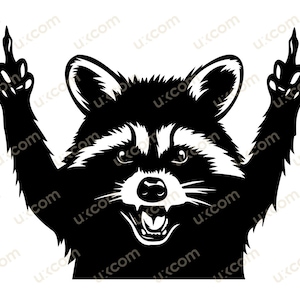 Raton laveur majeur svg drôle t-shirt Commercial raton laveur en colère noir cricut logo vinyle décalcomanies SVG PNG EPS Clipart Vector Cut Cutting File