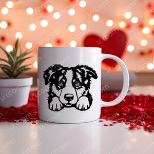 Aussie Svg Australian Shepherd Peeking Dog Aussie Breed Cute Aussie ...