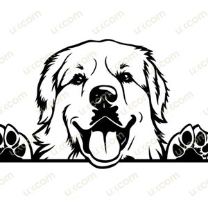Grote Pyreneeën gluren SVG Hond Commerciële gelukkige Pyreneeën moeder silhouet vinyl dxf PNG EPS Clipart Vector honden Cricut Cut Cutting File
