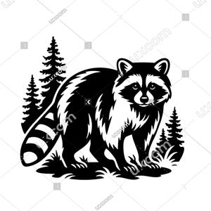 Raccoon SVG Cricut Cut File – Forest Animal cute Raccoon Clipart DXF EPS Png for Vinyl Decals, T-Shirts, Laser Cutting, raccoon Sublimation