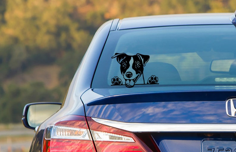 Jack Russel Terrier Peeking Dog Breed Cute jack russel svg canine happy jack russel clipart Logo SVG PNG EPS Vector Cricut Cut Cutting File image 3
