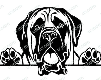 Mastiff Peeking Dog mastiff svg Commercial mastiff Breed Canine Pet Logo PNG EPS mastiff Clipart Vector cute mastiff Cricut Cut Cutting File
