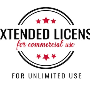 ERWEITERTE KOMMERZIELLE LIZENZ für ein digitales Produktdesign für eine Person. Unbegrenzte Nutzung! UxcomShop Artwork Clipart Grafiklizenzierung!