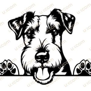Filo Fox Terrier Peeking Dog Commerciale foxterrier svg amante dei cani razza carina vinile decalcomanie SVG PNG EPS Clipart Vector Cricut Cut Cutting File