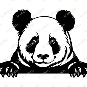 Panda gluren SVG gesneden bestand cricut schattige Panda clipart tshirt commerciële silhouet vinyl stickers logo bos dieren DXF EPS-vector gesneden bestand