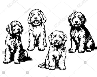 Goldendoodle svg 4 Goldendoodle Set bundle labradoodle svg goldendoodle full body dodle CNC Svg PNG EPS Clipart Vector Cricut Cut File vinyl