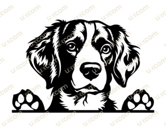 Brittany svg Brittany Peeking Dog Commercial SVG PNG EPS Clipart brittany mom dog lover Brittany dog Vector Cricut Cut Cutting File Laser