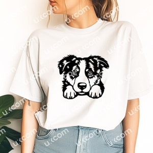 Aussie Svg Australian Shepherd Peeking Dog Aussie Breed Cute Aussie ...