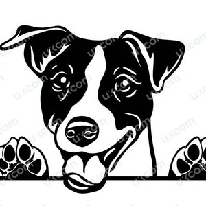 Jack Russel Terrier Peeking Dog Breed Cute jack russel svg canine happy jack russel clipart Logo SVG PNG EPS Vector Cricut Cut Cutting File