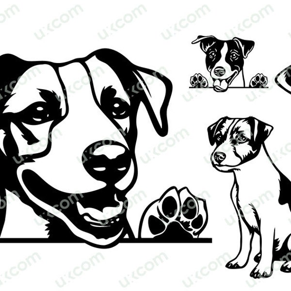 Jack Russel svg Terrier Peeking Dog bundle commercial cute jack russel mom dog lover Logo SVG PNG EPS Clipart Vector Cricut Cut Cutting File