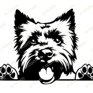 Cairn Terrier Peeking Svg Dog Commercial Cairn Mom Cairn Welcome Sign