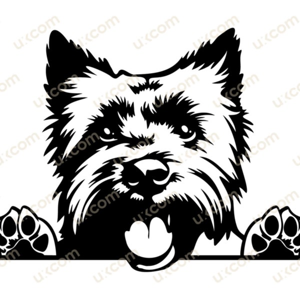 Cairn terrier Peeking  svg Dog Commercial Cairn mom cairn welcome sign vinyl decals Logo SVG PNG EPS Clipart Vector Cricut Cut Cutting File