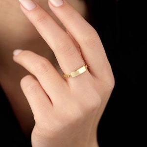 14k Solid Gold Ring, Gold Personalized Name Ring, Customized Name Jewelry, Bridesmaid Gift, Personalized Gift For Her, Christmas Gift