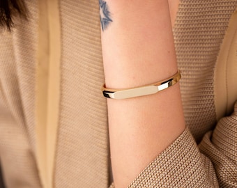 14k Solid Gold Bangle Bracelet, Geometric Bangle, Minimalist Bangle, Hinged Bracelet, Stacking Bangle Bracelet for Women, Gift for Her