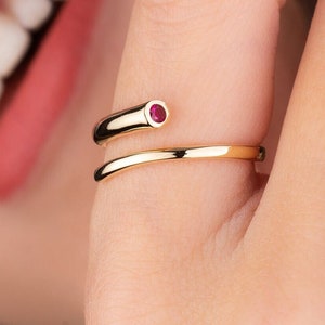 Gold Spiral Ring, 14k Solid Gold Ring, Open Wrap Ring, Gold Unique Ring, Gift for Women, Wraparound Ring, Bypass Ring, Dainty,Christmas gift