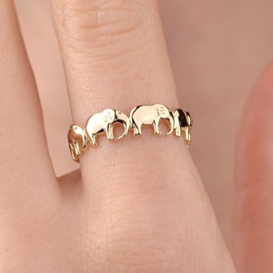 Gold Elephant Ring, 14k Solid Gold Ring, Cute, Animal Ring, Good Fortune Ring, Mini Elephant,Animal Lover Gift,Ring for Women,Christmas Gift