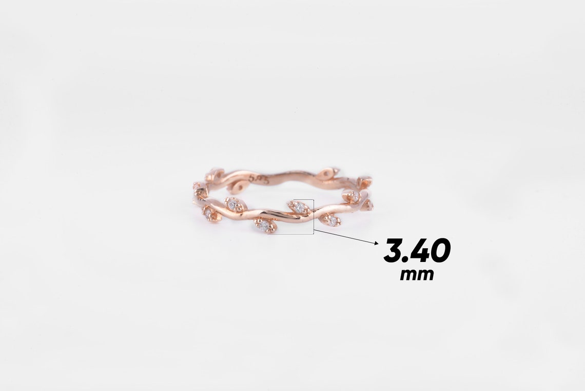 14k Solid Gold Ring / Rose Gold Leaf Ring / Leaves Ring / Etsy