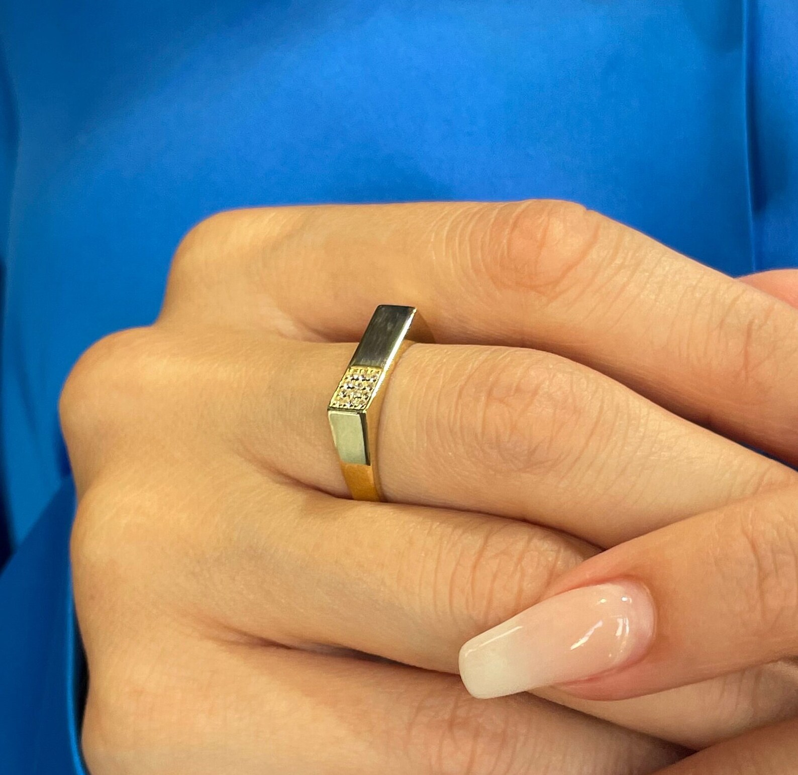 14K Gold Bar Ring Bar Ring Minimalist Ring Etsy