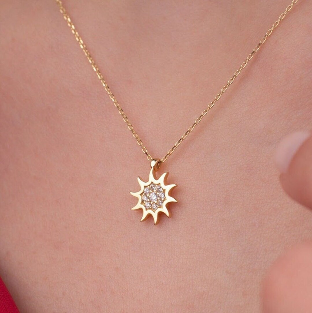 Layered Gold Sunburst Necklace