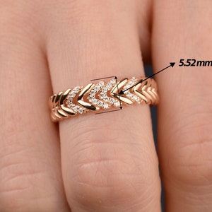14k Solid Rose Gold Ring, Unique Ring, Gold Multiple V Ring, Arrow Ring, V Shaped, Ring for Women, Anniversary Gift for Her, Christmas Gift image 5