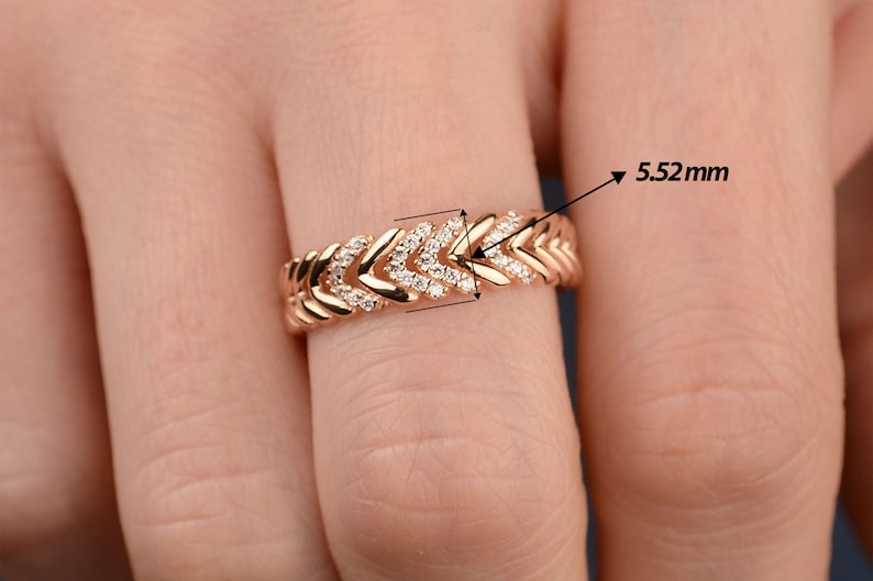 14k Solid Rose Gold Ring, Unique Ring, Gold Multiple V Ring, Arrow Ring, V Shaped, Ring for Women, Anniversary Gift for Her, Christmas Gift image 5