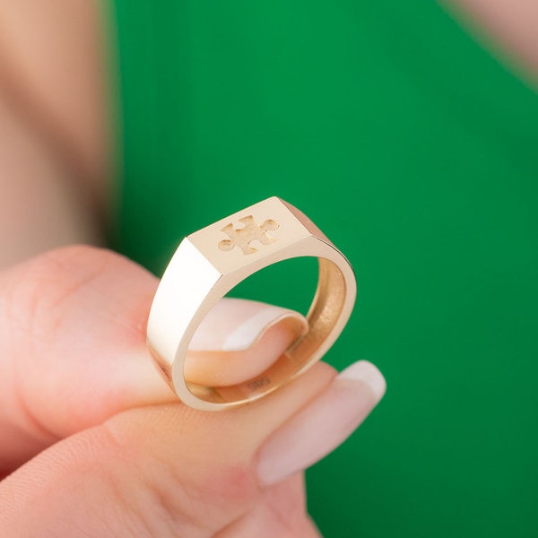 Puzzle Piece Ring Etsy