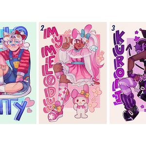 SANRlO characters as human prints! | 4x6 gijinka prints