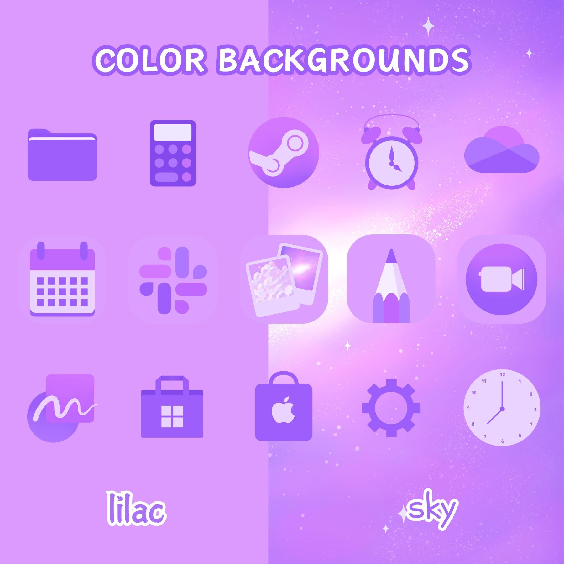 Lilac Pastel App Icon Pack for Ios Android Phone Purple Aesthetic ...