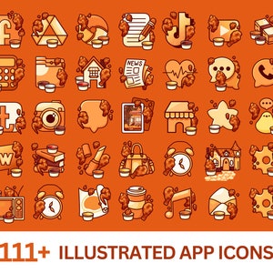 Puede incluir: Un conjunto de 36 iconos de aplicaciones ilustrados con un tema de pollo frito. Cada icono est&aacute; rodeado de trozos de pollo frito y un peque&ntilde;o recipiente de salsa para mojar. Los iconos incluyen plataformas populares de redes sociales, aplicaciones de mensajer&iacute;a y otras aplicaciones comunes.