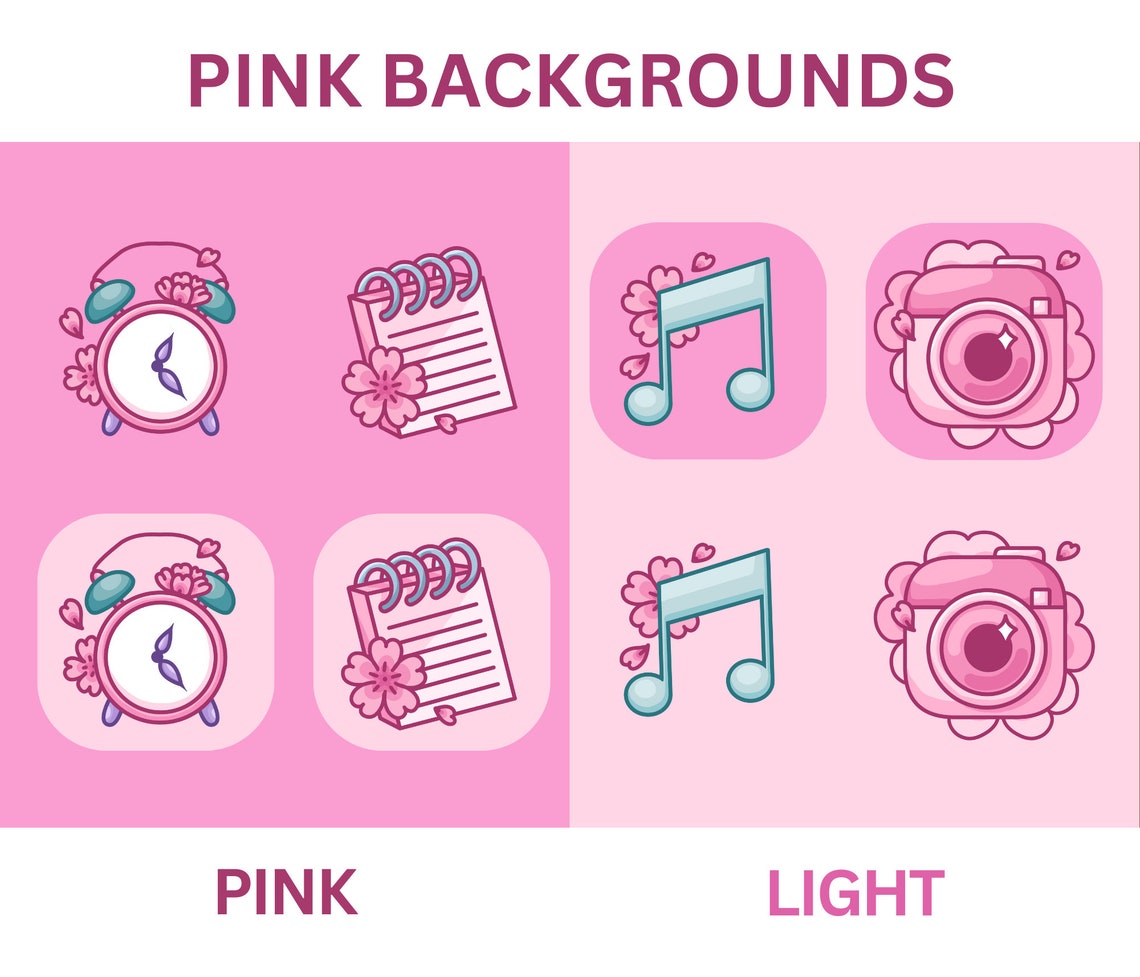 Sakura Icons for Ios iPhone Android Cherry Blossom App Icon Pack Pink ...