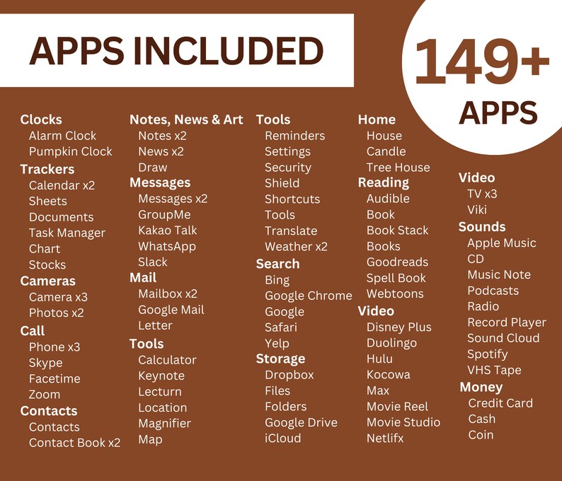 Pumpkin Patch Icons for iOS iPhone Android Autumn Cats App Icon Pack Moody Brown Aesthetic Harvest Fall Cat Wallpaper Cute Hand Drawn Icons image 7