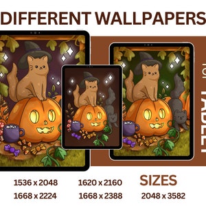 Pumpkin Patch Icons for iOS iPhone Android Autumn Cats App Icon Pack Moody Brown Aesthetic Harvest Fall Cat Wallpaper Cute Hand Drawn Icons image 6
