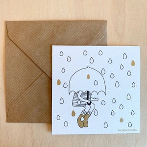 Carte postale - Sous la pluie