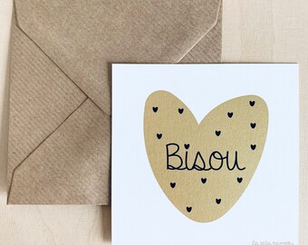 Carte postale - Bisou