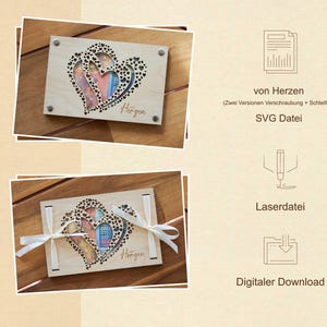 Digital file SVG laser file for plotter: Money gift for wedding birthday or birth, wedding gift as money packaging for travel