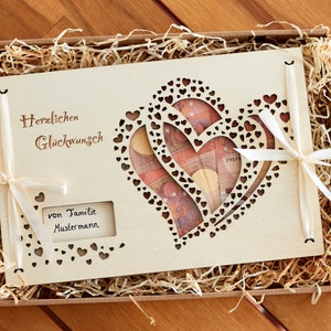 Geldgeschenk Hochzeit oder Geburtstag, Geburtstagsgeschenk, Hochzeitsgeschenk, Herzmotiv, Herz, Geburt, Geschenkidee, Geldverpackung