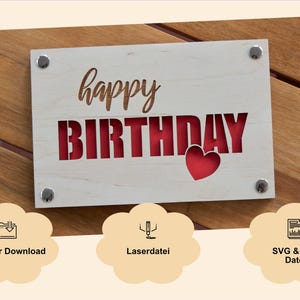 Archivo digital, SVG, archivo láser, trazador, regalo de dinero de cumpleaños, tarjeta de cumpleaños, regalo de cumpleaños, embalaje de dinero, cumplimiento de deseos