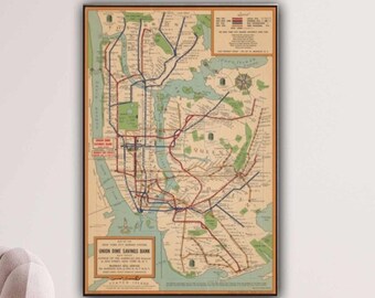 New York City MTA Station Map Souvenir Travel Gift NYC Subway Acrylic Magnet 