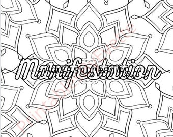 Manifestation, coloring page, manifest, adult coloring, new coloring page, unique, hope, encouragement, hope, stress relief, relax, unwind