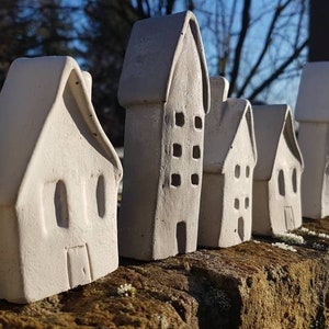 Small houses made of concrete decoration for home and garden gift