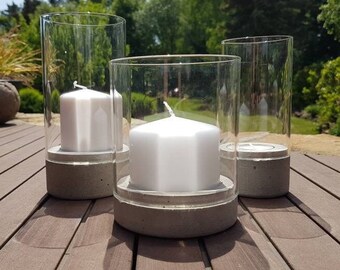 Windlicht aus Beton - sehr edle Kombination mit Glas