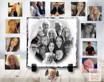 Photo Edit merge, photo slate, Add Deceased To photo, Memorial Prints, merge two photos,Sentimental, Personalised slate,keepsake, photo edit