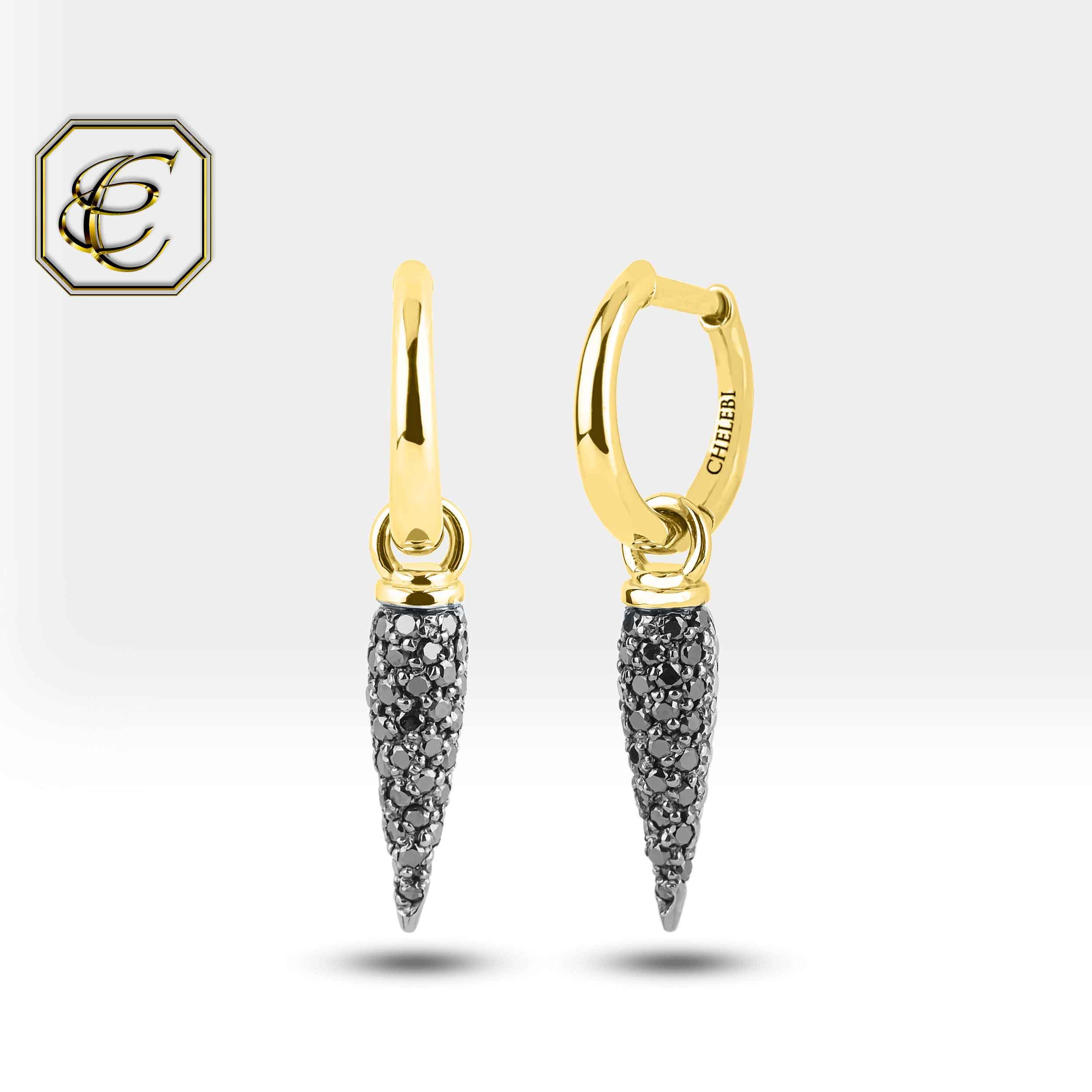 Stud earrings - Metal & strass, ruthenium, gray & crystal — Fashion | CHANEL