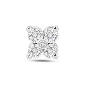 Diamond Clover Cartilage Earring – 18K & 14K Solid Gold Piercing with Natural Diamonds
