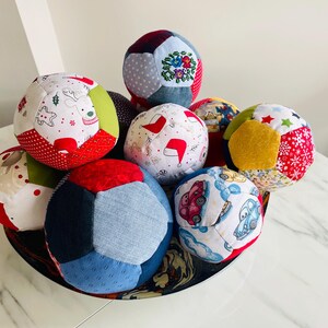Patchwork Baby Ball: Hand Sewn Cotton Fabric Soft Toy image 4