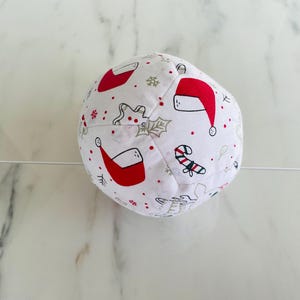 Patchwork Baby Ball: Hand Sewn Cotton Fabric Soft Toy Style 9 - (14.5 inc)