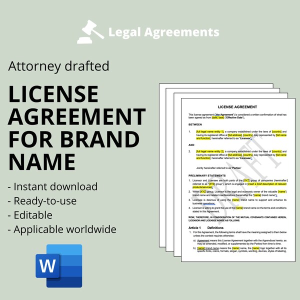Royalty Contract Template Etsy