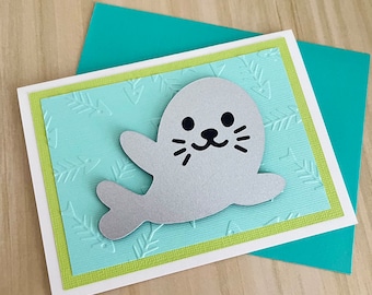 Seal Birthday Pun Card: Handmade Sea Animal Card